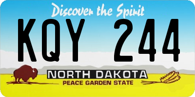 ND license plate KQY244