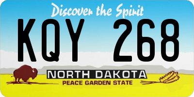 ND license plate KQY268