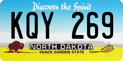 ND license plate KQY269
