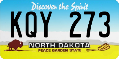 ND license plate KQY273