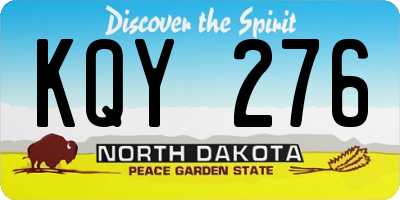 ND license plate KQY276
