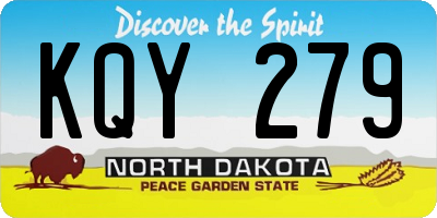 ND license plate KQY279