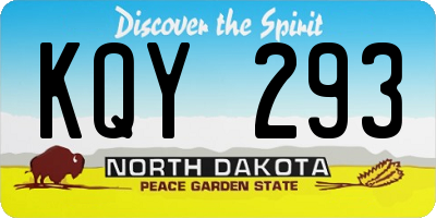 ND license plate KQY293