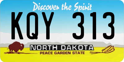 ND license plate KQY313
