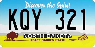 ND license plate KQY321