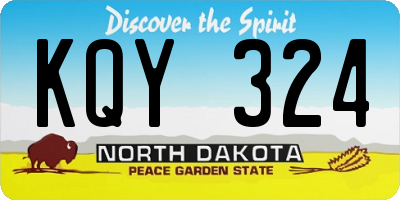 ND license plate KQY324