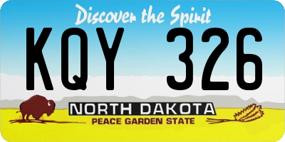 ND license plate KQY326