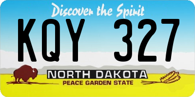 ND license plate KQY327
