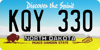 ND license plate KQY330