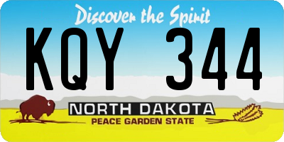 ND license plate KQY344