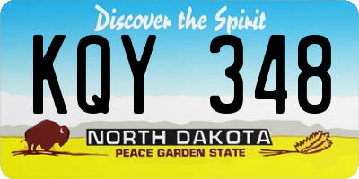 ND license plate KQY348