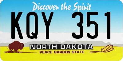 ND license plate KQY351