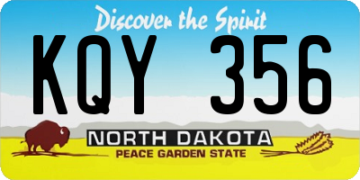 ND license plate KQY356