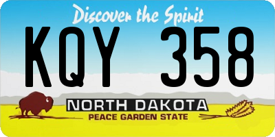 ND license plate KQY358