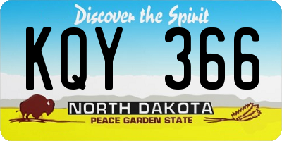 ND license plate KQY366