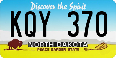 ND license plate KQY370