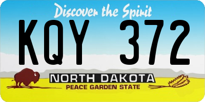 ND license plate KQY372