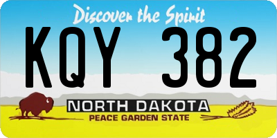 ND license plate KQY382