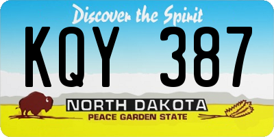 ND license plate KQY387