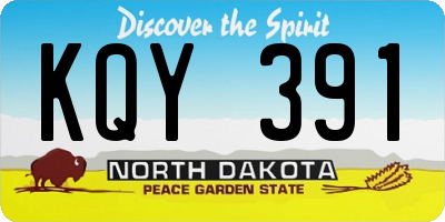 ND license plate KQY391