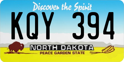 ND license plate KQY394