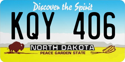 ND license plate KQY406