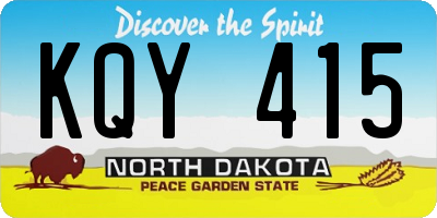 ND license plate KQY415