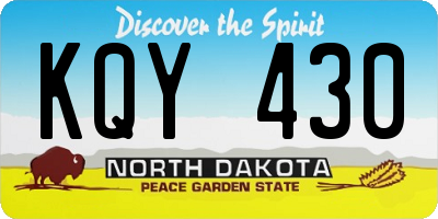 ND license plate KQY430