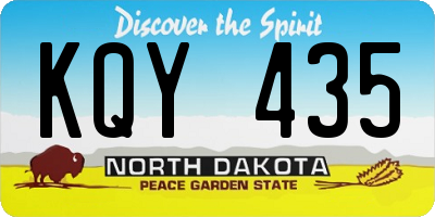 ND license plate KQY435