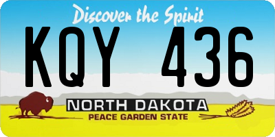 ND license plate KQY436