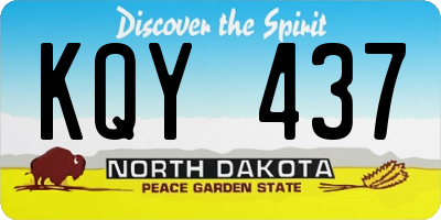ND license plate KQY437
