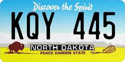 ND license plate KQY445