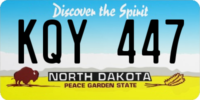 ND license plate KQY447