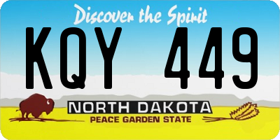 ND license plate KQY449