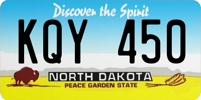 ND license plate KQY450