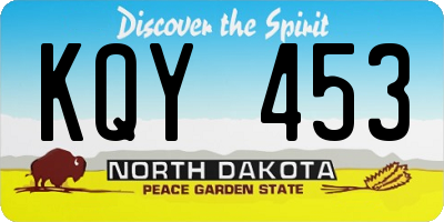 ND license plate KQY453