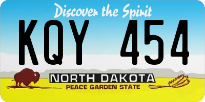 ND license plate KQY454