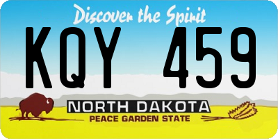 ND license plate KQY459