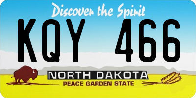 ND license plate KQY466