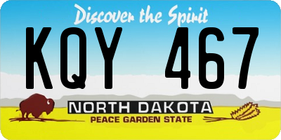 ND license plate KQY467