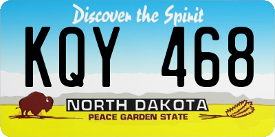 ND license plate KQY468