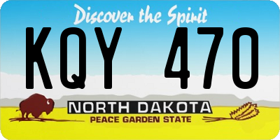 ND license plate KQY470