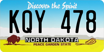 ND license plate KQY478