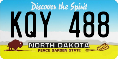 ND license plate KQY488