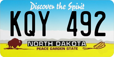 ND license plate KQY492