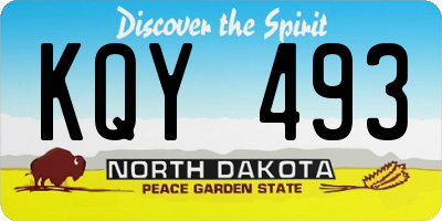 ND license plate KQY493