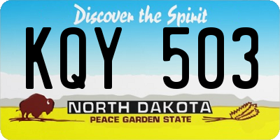 ND license plate KQY503