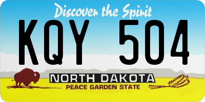ND license plate KQY504