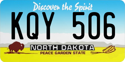 ND license plate KQY506