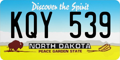 ND license plate KQY539